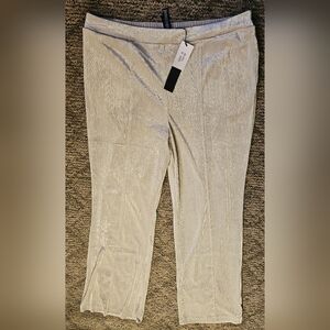 Lularoe Adele Luxe Straight Leg Pants NWT Size XL White Metallic